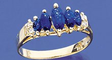 10K Gold Lady's Sapphire Diamond Ring