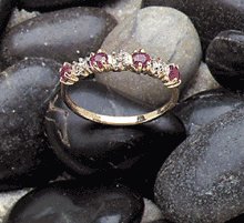 10K Gold Lady's Ruby Diamond Ring