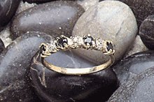 10K - Gold Lady's Sapphire Diamond Ring