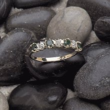 10K Gold Lady's Emerald Diamond Ring