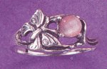 Sterling Silver Pink Cat's Eye Ring