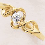 14K Gold Diamond Swirl Ring