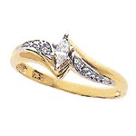 10K Gold Marquis Diamond Ring