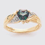 10K Gold Mystic Diamond Heart Ring