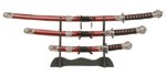 Samurai Swords with Wood Stand Set