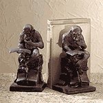 Bronze Reading Monkey Bookends