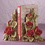 Alabastrite Red Rose Bookends