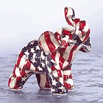 Mini American Flag Patchwork Elephant