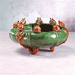 Majolica Frogs Bowl