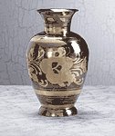 Pewter Brass Vase - Floral