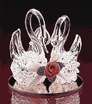 Spun Glass Twin Swans