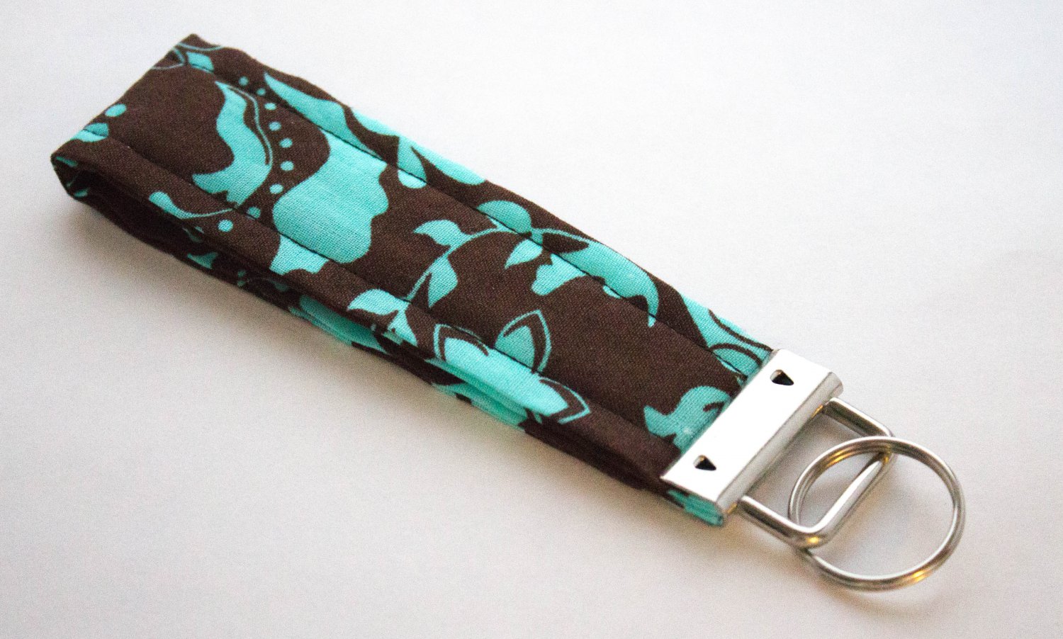 Blue Flower Key Fob Wristlet