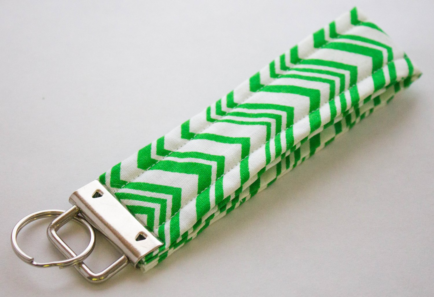 Green Stripe Key Fob Wristlet