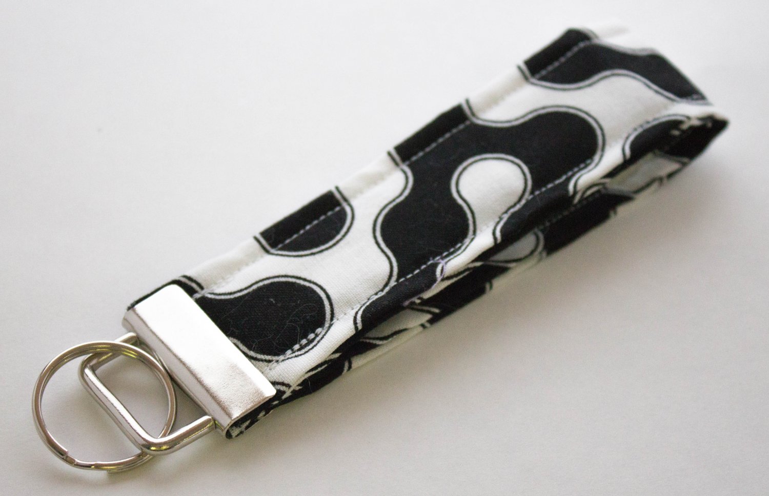 Black White Key Fob Wristlet