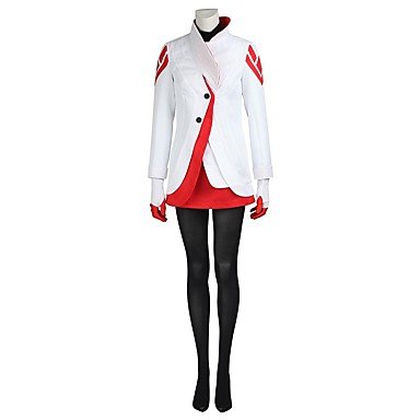 Cosplay Costume Tops Bottoms Solid White Coat Top Gloves Stockings
