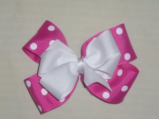 Hot Pink with White Boutique Bow