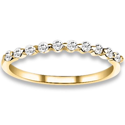 0.20 ctw 14k Yellow Gold H-I Color SI2-SI3 Clarity Natural Round Diamond Wedding Bands