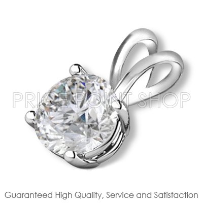 0.50 ct Solid White Gold 4 Prong Basket H-I Color SI Clarity Certified Solitaire Diamonds Pendants