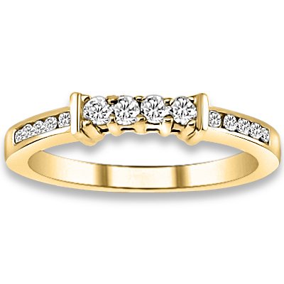 0.22 ctw 14k Yellow Gold I-J Color VS-SI Clarity Natural Round Diamonds Wedding Bands