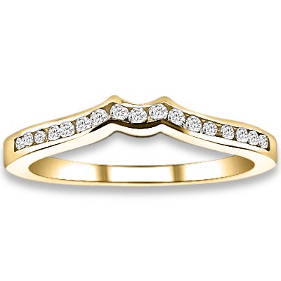 0.17 ctw 14k Yellow Gold I-J Color VS-SI Clarity Natural Round Diamonds Wedding Bands