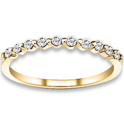 0.20 ctw 14k Yellow Gold H-I Color SI2-SI3 Clarity Natural Round Diamonds Wedding Bands