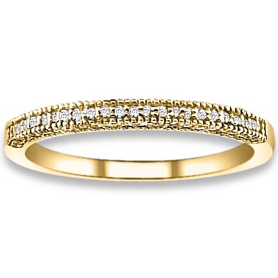 0.17 ctw 14k Yellow Gold H-I Color SI2-SI3 Clarity Natural Round Diamonds Wedding Bands