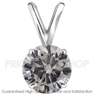 0.75 ctw White Gold 4 Prong Basket H-I Color SI Clarity Certified Solitaire Diamonds Pendants