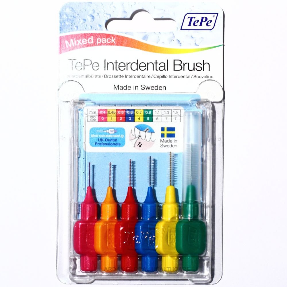 TePe TE-PE INTERDENTAL BRUSH MIXED PACK ISO SIZES 0, 1, 2, 3, 4 & 5 PER PACK