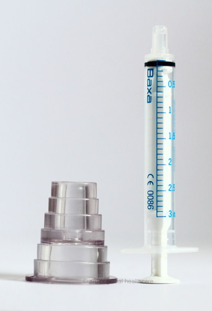ORAL SYRINGE 3ML BAXA REUSABLE SAFE & BOTTLE ADAPTOR