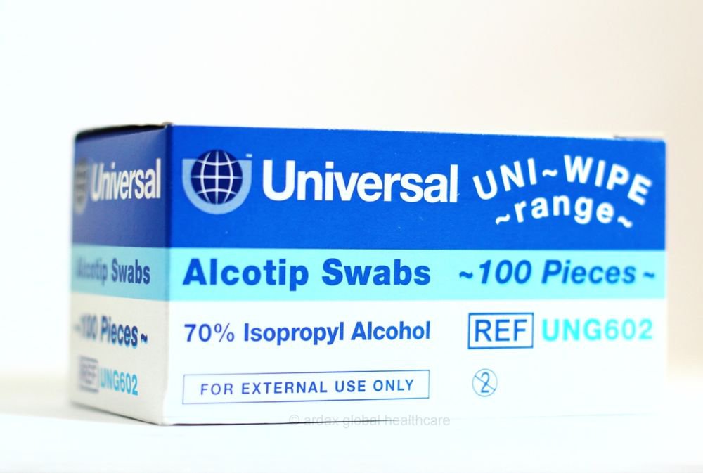 WIPES SWABS 70% ISOPROPYL ALCOHOL NHS QUALITY 500 SWABS, 5 BOXES OF 100 SWABS