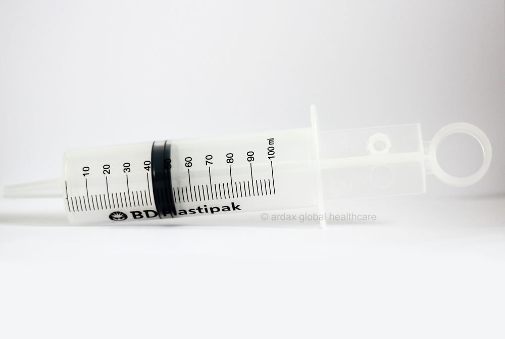 BD PLASTIPAK SYRINGE 100ML LUER STERILE LATEX FREE X 3