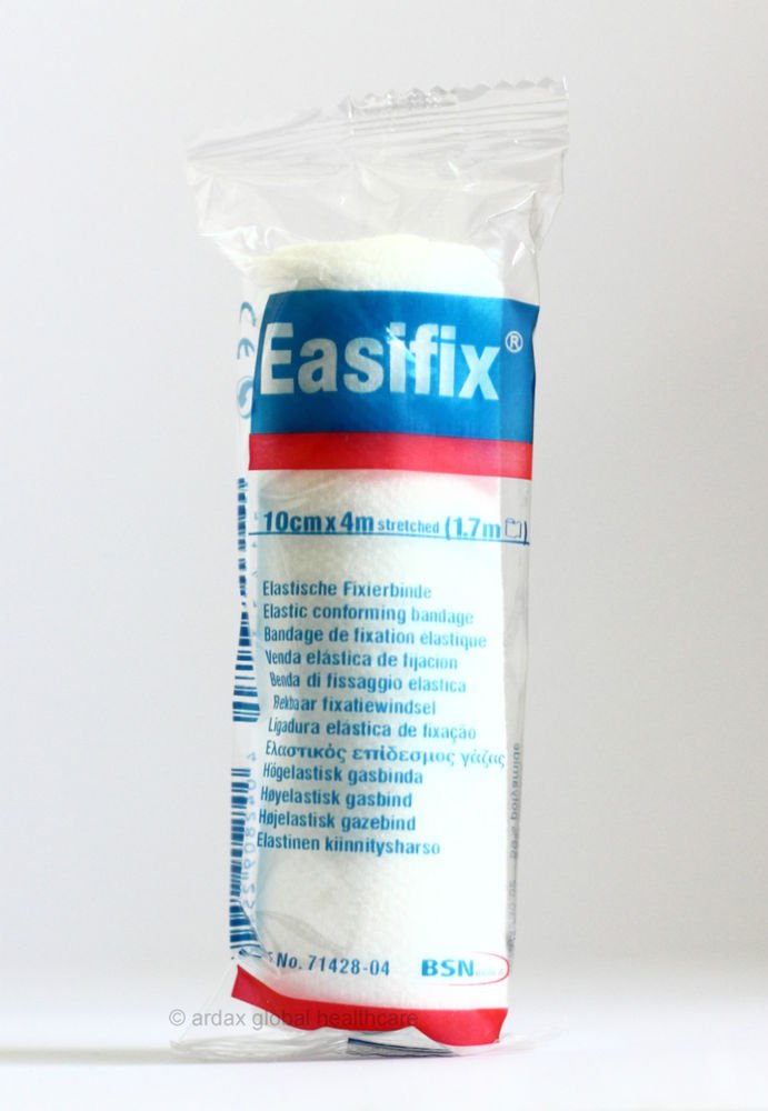 EASIFIX ELASTIC CONFORMING RETENTION BANDAGE SOFT BREATHABLE 10CM X4M stretched
