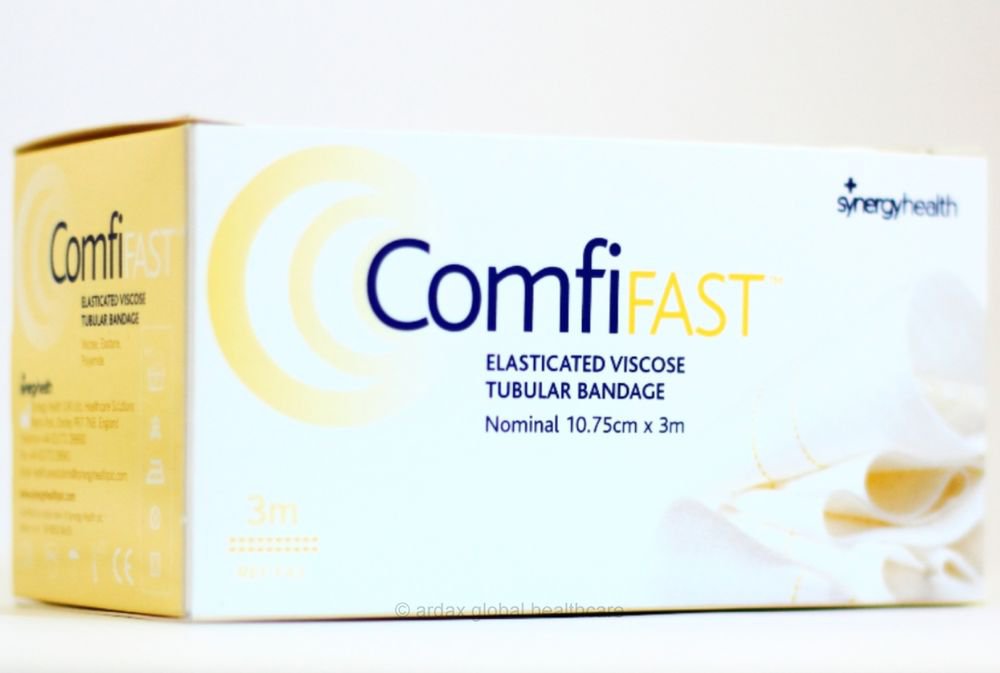 COMFIFAST ELASTICATED TUBULAR BANDAGE 10.75CM X 3M YELLOW LINES CE