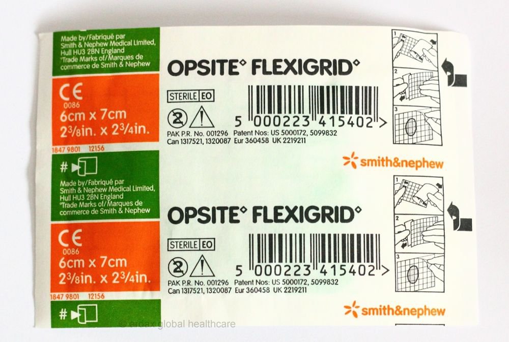 OPSITE FLEXIGRID 6CM X 7CM ONE STERILE TRANSPARENT DRESSING