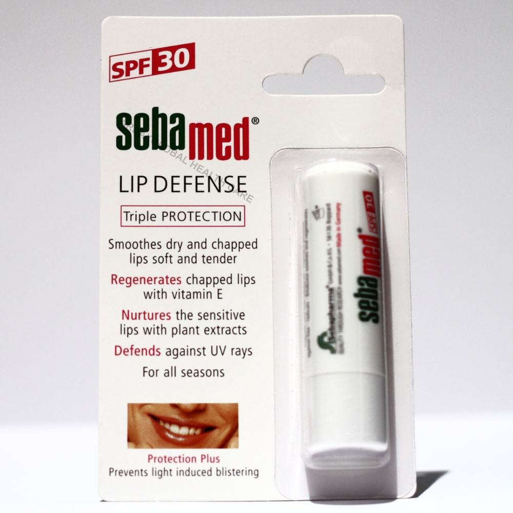 SEBAMED LIP DEFENSE SPF 30 UV FILTERS, VITAMIN E, SMOOTHES DRY & CHAPPED LIPS