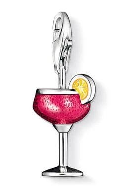 Cocktail Charm Pendant Dangle fits European Charm Bracelet Story Locket Lobster Clasp