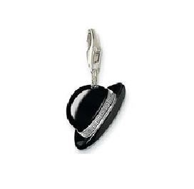 Black Hat Charm Pendant Dangle fits European Charm Bracelet Story Living Locket Lobster Clasp