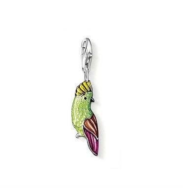 Cockatoo Parrot Charm Pendant Dangle fits European Charm Bracelet Story Living Locket Lobster Clasp