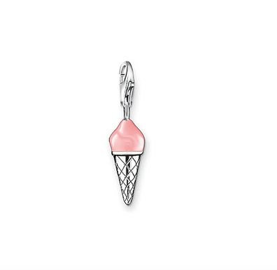 Ice Cream pink-enamelled Charm Pendant Dangle fits European Charm Bracelet Story Living Locket