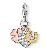 Clover Heart Horseshoe Lucky Charm Pendant Dangle fits European Charm Bracelet Story Locket