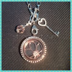 Rose Gold Flower Window Plate 22mm fits Large 30mm Living Locket
