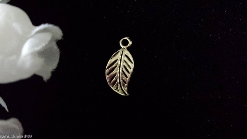 12pcs Tibetan Silver Metal Alloy Charm Charms Pendant Small Bent Leaf 17x8mm