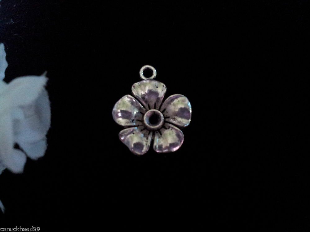8pcs Tibetan Silver Metal Alloy Charm Charms Pendant Flower 1 19x17mm