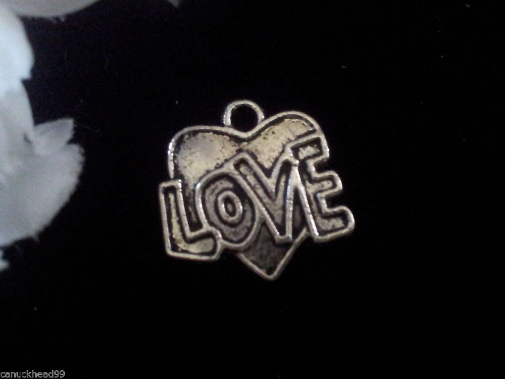 12pcs Tibetan Silver Metal Alloy Charm Charms LOVE Heart 18x12mm