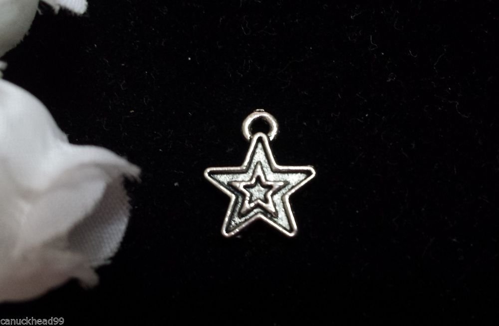 12pcs Tibetan Silver Metal Alloy Charm Charms Pendant Cute Stars 14x12mm