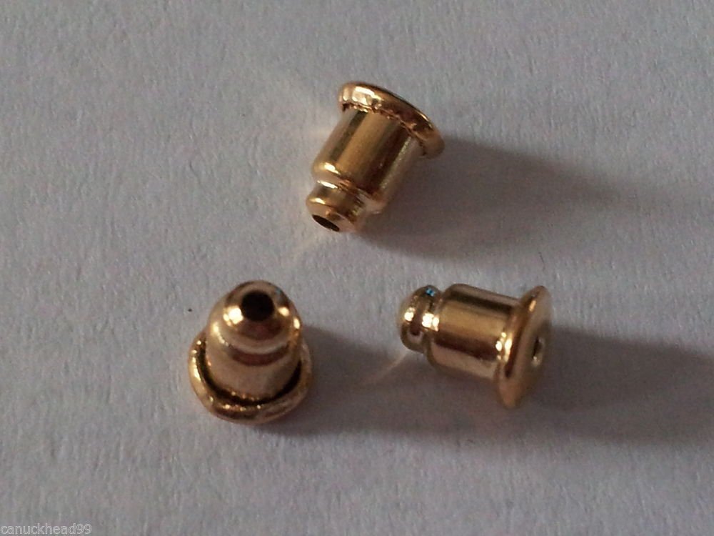 50pcs Gold Plated Earring Backs Nuts Saftey Stoppers Findings Canada Ship