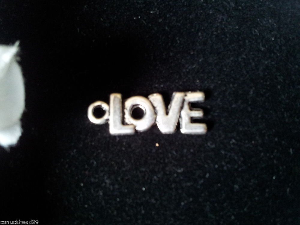 12pcs Tibetan Silver Metal Alloy Charm Charms Pendant Word LOVE 21x9mm