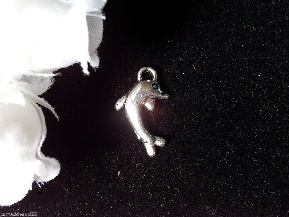 12pcs Tibetan Silver Metal Alloy Charm Charms Dolphin Sea Animal 17x12mm