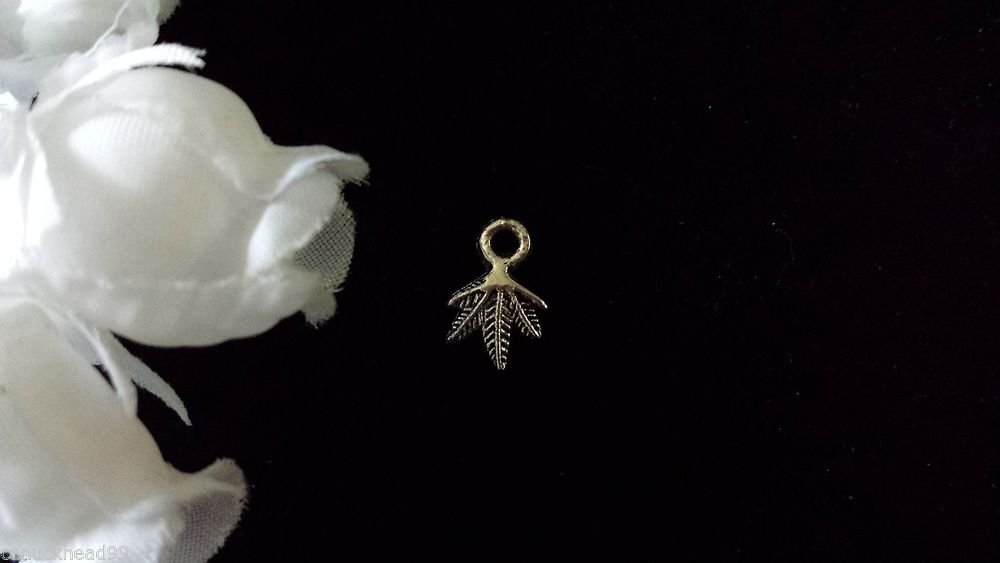 12pcs Tibetan Silver Metal Alloy Charm Charms Pendant Mini Leaf 12x8mm