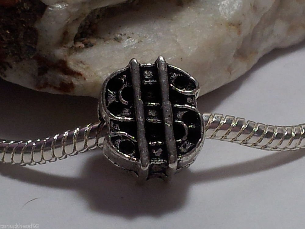 1pc Tibetan Silver Dollar Sign Money Spacer Large Hole European Bead Charm